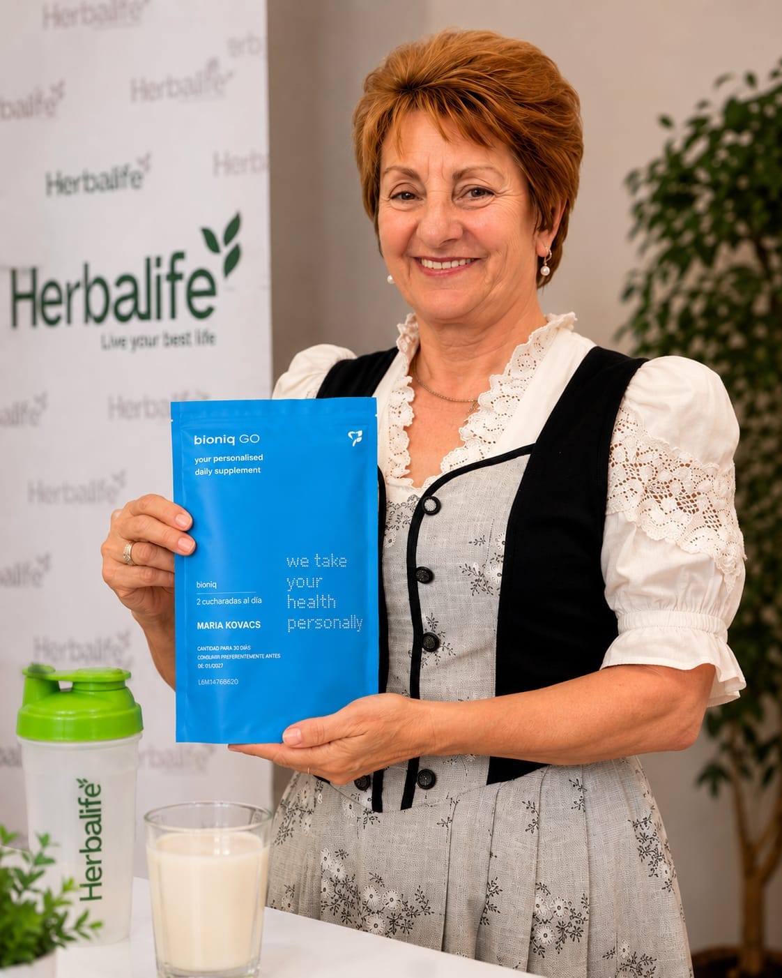 Maria zâmbind la o întâlnire wellness